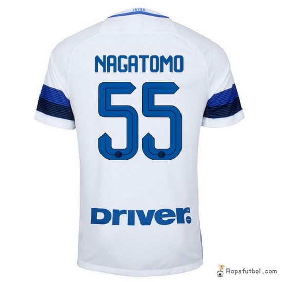 Camiseta Inter de Milán Replica Segunda Ropa Nagatomo 2016/17 Blanco